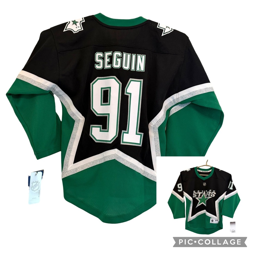 NHL Dallas Stars Tyler Seguin 91 Jersey Black Green Silver NWT S/M Third Alt